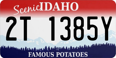 ID license plate 2T1385Y