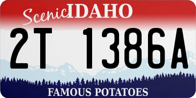 ID license plate 2T1386A