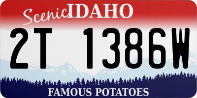 ID license plate 2T1386W