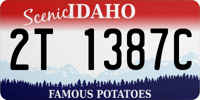 ID license plate 2T1387C