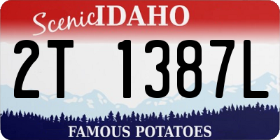 ID license plate 2T1387L