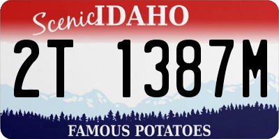 ID license plate 2T1387M