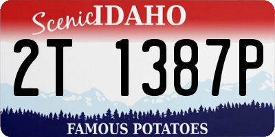 ID license plate 2T1387P