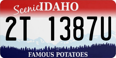 ID license plate 2T1387U