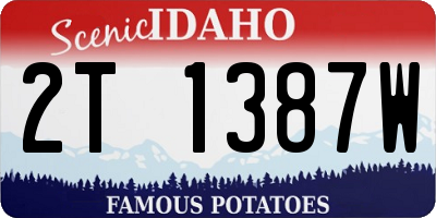 ID license plate 2T1387W