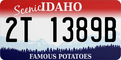 ID license plate 2T1389B