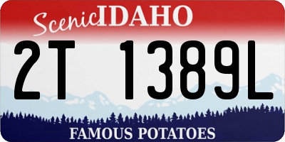 ID license plate 2T1389L