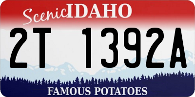 ID license plate 2T1392A