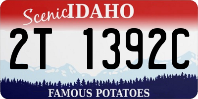 ID license plate 2T1392C