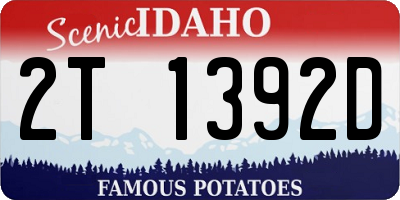 ID license plate 2T1392D