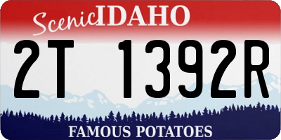 ID license plate 2T1392R