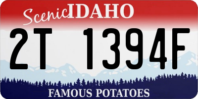 ID license plate 2T1394F
