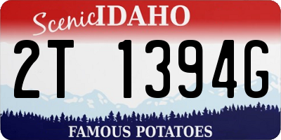 ID license plate 2T1394G
