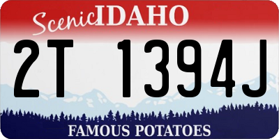 ID license plate 2T1394J