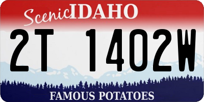 ID license plate 2T1402W