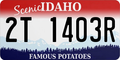 ID license plate 2T1403R