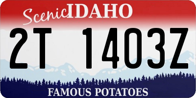ID license plate 2T1403Z