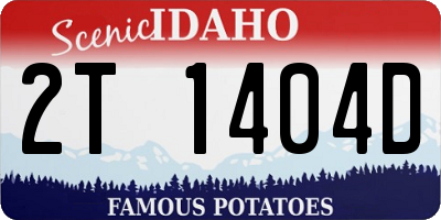 ID license plate 2T1404D