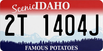 ID license plate 2T1404J