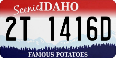 ID license plate 2T1416D