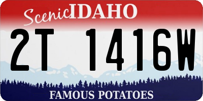 ID license plate 2T1416W