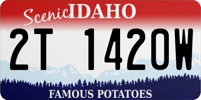 ID license plate 2T1420W