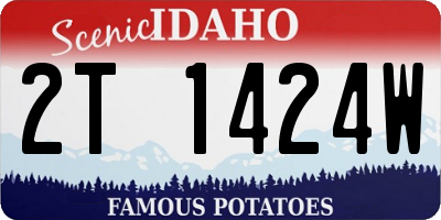 ID license plate 2T1424W
