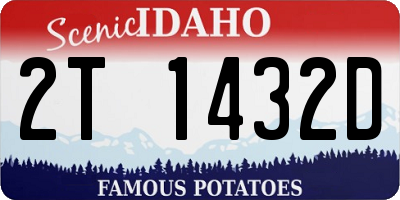ID license plate 2T1432D