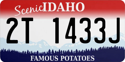 ID license plate 2T1433J