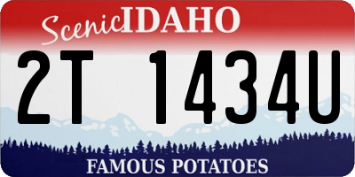 ID license plate 2T1434U