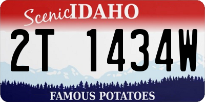 ID license plate 2T1434W