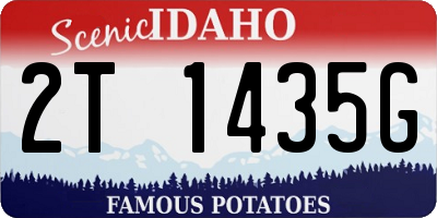 ID license plate 2T1435G