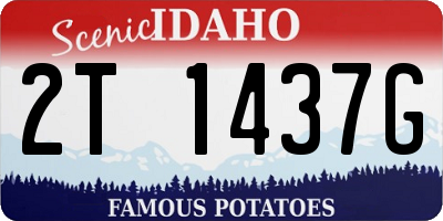 ID license plate 2T1437G