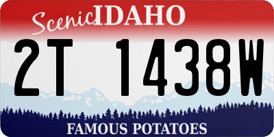 ID license plate 2T1438W