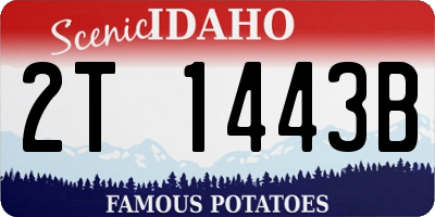 ID license plate 2T1443B
