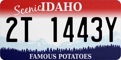 ID license plate 2T1443Y