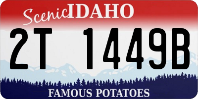 ID license plate 2T1449B
