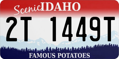 ID license plate 2T1449T