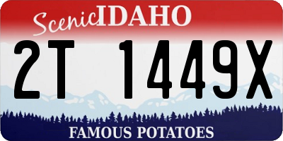ID license plate 2T1449X