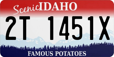ID license plate 2T1451X