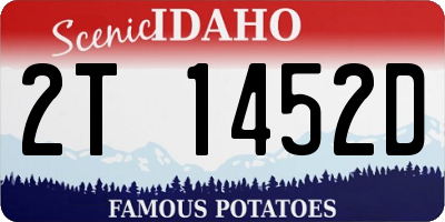 ID license plate 2T1452D