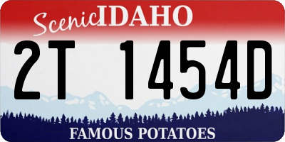 ID license plate 2T1454D