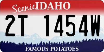 ID license plate 2T1454W