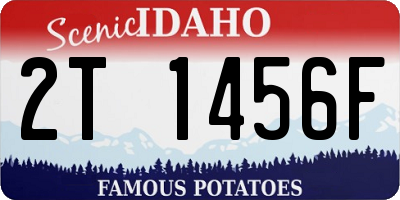 ID license plate 2T1456F
