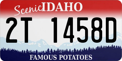 ID license plate 2T1458D