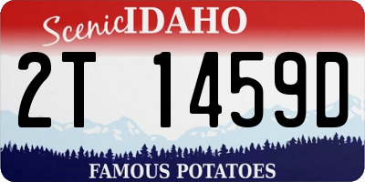 ID license plate 2T1459D
