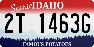 ID license plate 2T1463G