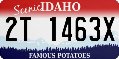 ID license plate 2T1463X