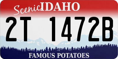 ID license plate 2T1472B