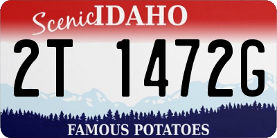 ID license plate 2T1472G